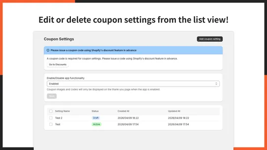 UR: Smart Post Purchase Coupon screenshot
