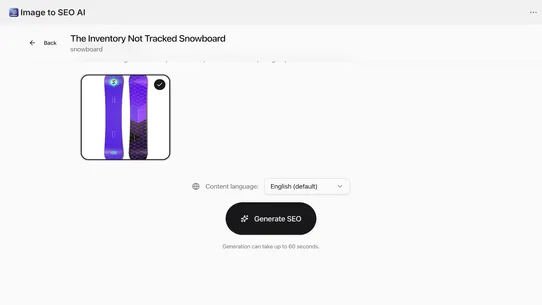 SnapDescription: Image to SEO screenshot
