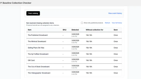 Baseline Collection Checker screenshot