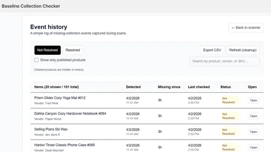Baseline Collection Checker screenshot
