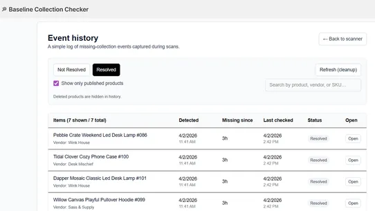 Baseline Collection Checker screenshot