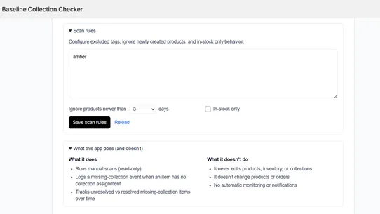 Baseline Collection Checker screenshot