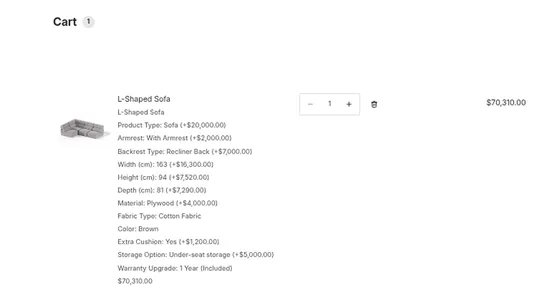 CTS Custom Products Options screenshot