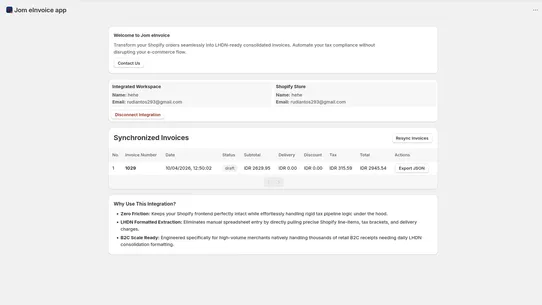 JomeInvoice app screenshot
