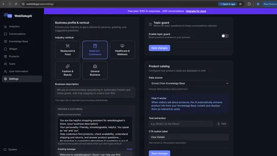 WebDialogAI screenshot