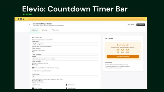 Elevio: Countdown Timer Bar screenshot