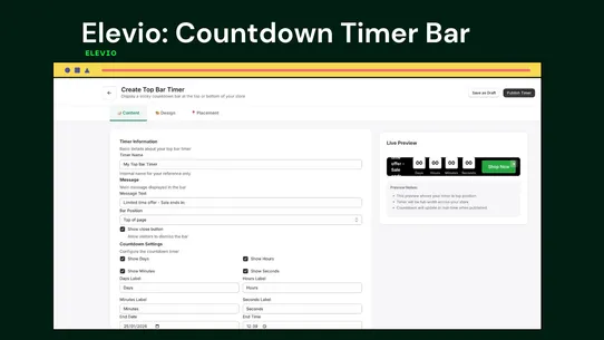 Elevio: Countdown Timer Bar screenshot