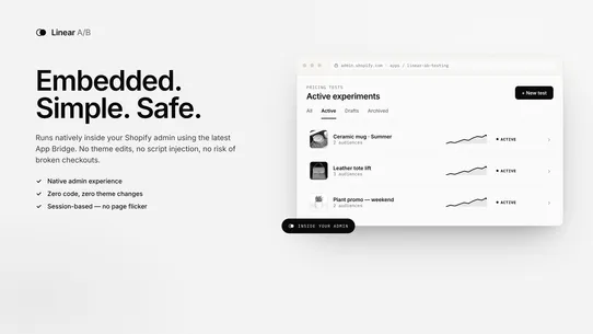 Linear, Price Testing screenshot
