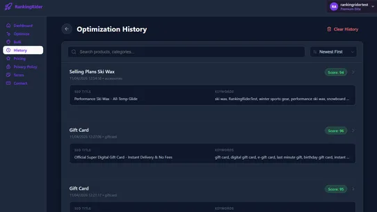 RankingRider screenshot