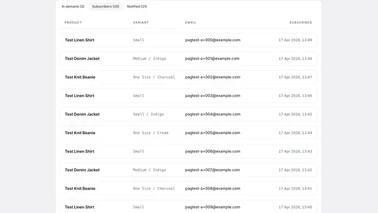 Restockd screenshot