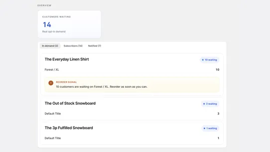 Restockd screenshot