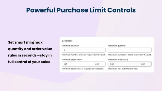 MCE Order Limits screenshot