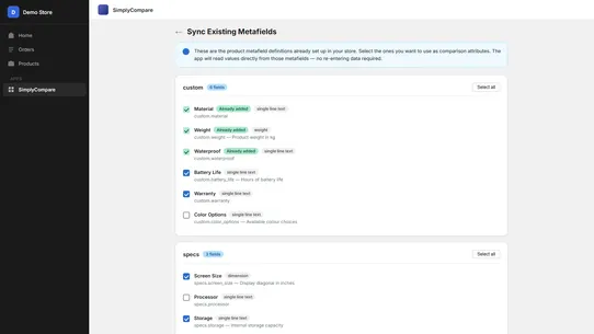 SimplyCompare screenshot