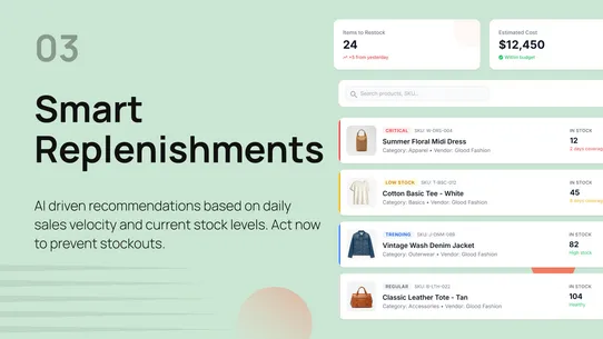 Glood AI Inventory Planner screenshot
