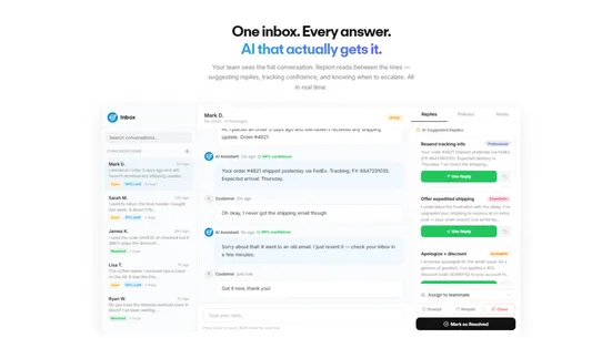 Replori: AI Customer Support screenshot