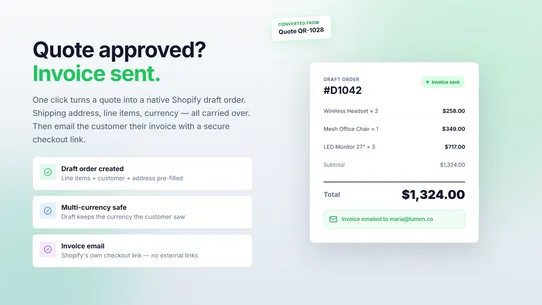 Simple Request a Quote screenshot