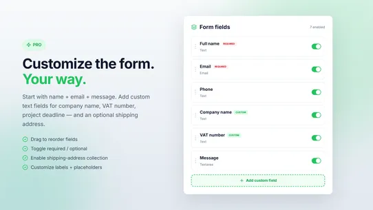 Simple Request a Quote screenshot