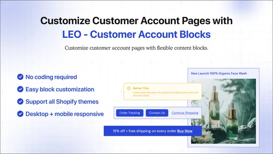 LEO ‑ Customer Account Blocks screenshot