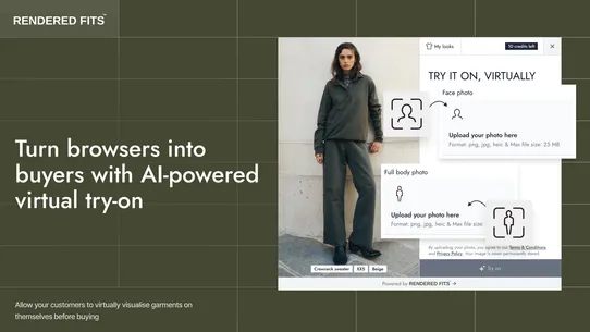 Rendered Fits Virtual Try‑On screenshot