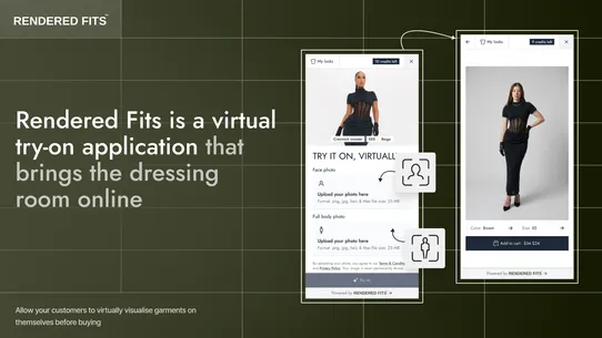 Rendered Fits Virtual Try‑On screenshot