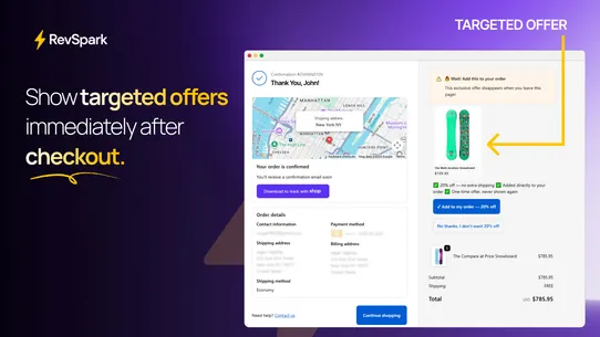RevSpark‑Thank you Page Upsell screenshot