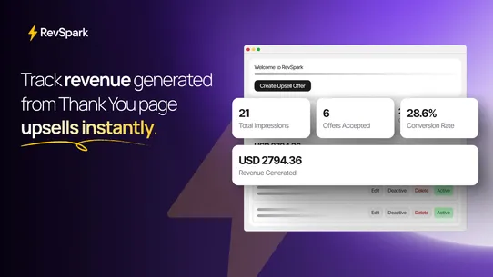 RevSpark‑Thank you Page Upsell screenshot