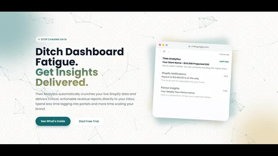 Theo Live Sales Analytics screenshot