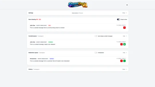 StreamDeez Stream Messages screenshot