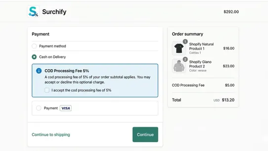 Surchify: COD &amp; Payment Fees screenshot