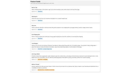 Switchboard: Feature Toggles screenshot