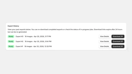 Vast ‑ Export Product Images screenshot
