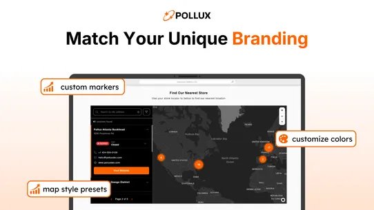 Pollux ‑ Store Locator Map screenshot