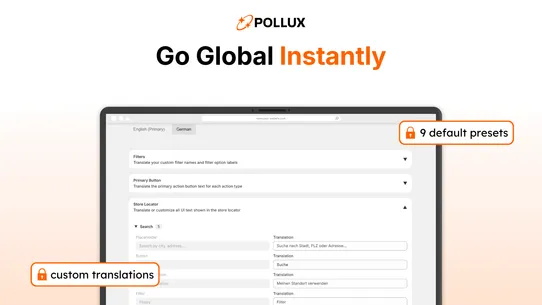 Pollux ‑ Store Locator Map screenshot