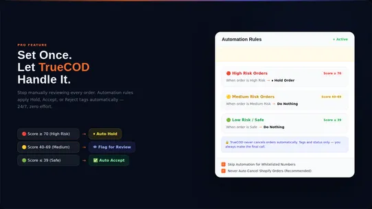 TrueCOD ‑ COD Fraud Protection screenshot