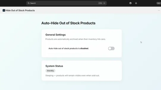 Hide Out of Stock Products screenshot