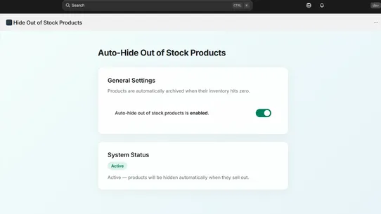 Hide Out of Stock Products screenshot