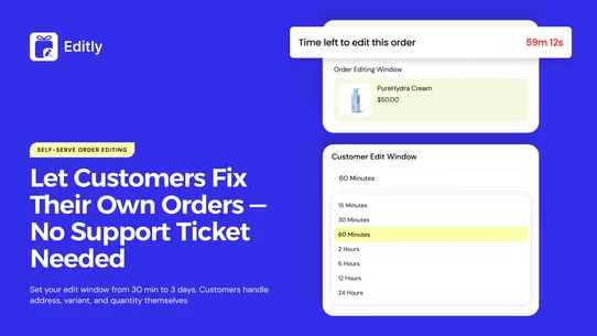 Editly Order Editing App screenshot