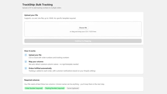 TrackShip: Bulk Tracking screenshot