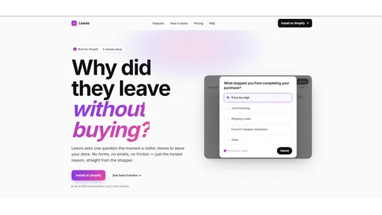 Leavio — Exit Survey screenshot