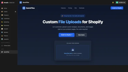 QuickFiles — File Uploads screenshot