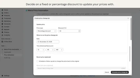 Metra Price Automation screenshot