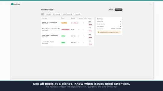 PoolSync: Shared Inventory screenshot