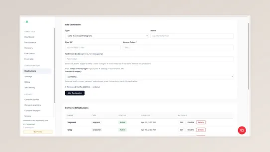 eventabee Tracking &amp; Consent screenshot