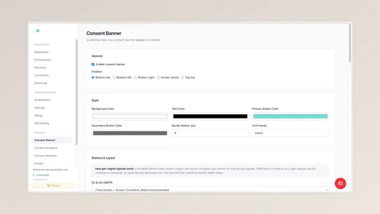 eventabee Tracking &amp; Consent screenshot