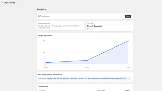 ShipEstimate screenshot