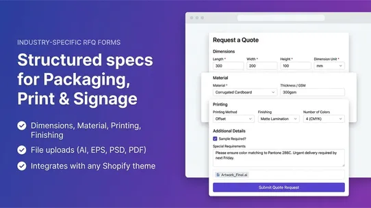 QuotePro ‑ B2B RFQ, Hide Price screenshot