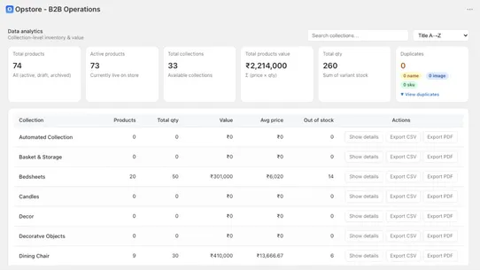 Opstore ‑ B2B Operations screenshot