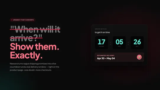 Nexora Estimated Delivery Date screenshot