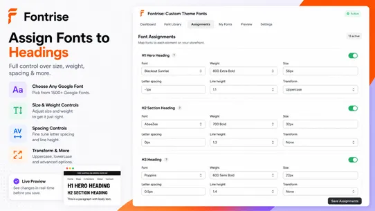 Fontrise: Custom Theme Fonts screenshot