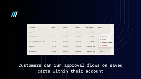 Extend B2B Shared Carts screenshot